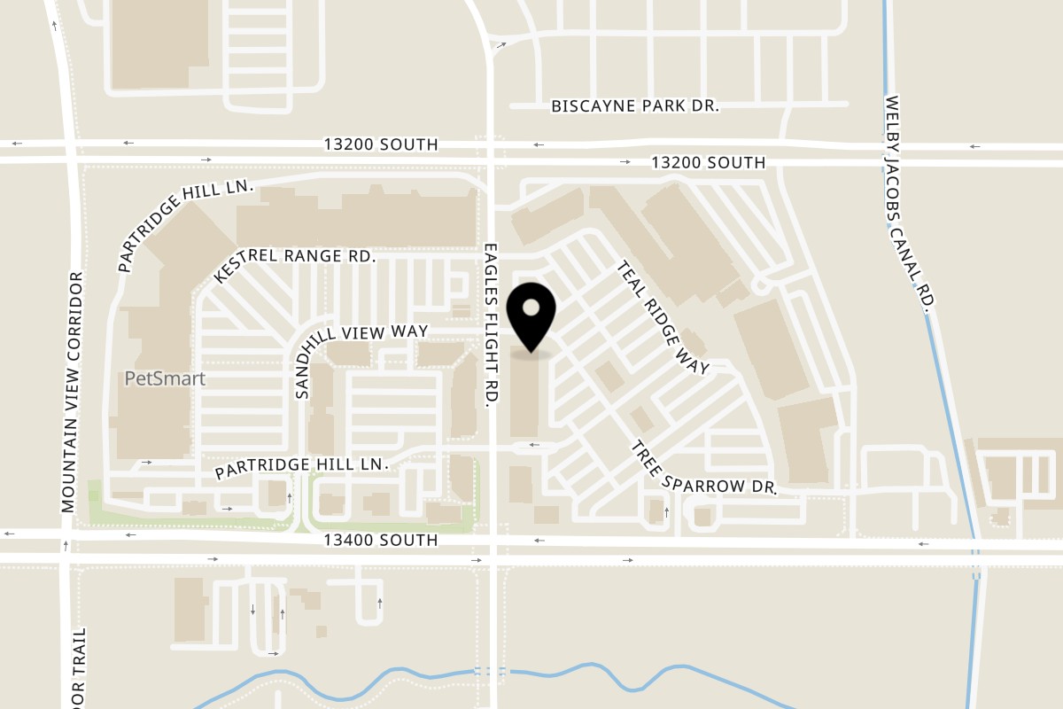 Map showing the location of Bonnie & Clydes Riverton on 13222 Tree Sparrow Dr R100 in Riverton
